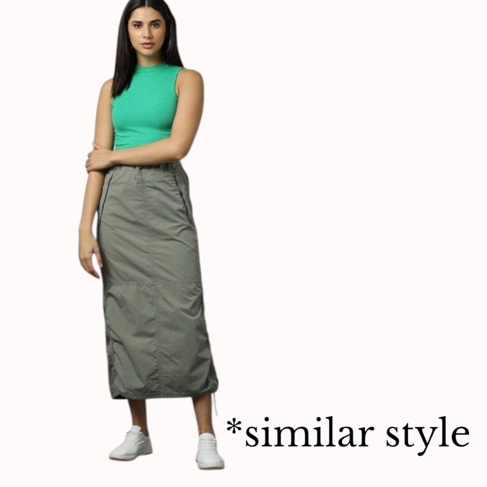 🫒 Wilo The Label Pull On Parachute Maxi Skirt, M, NWT